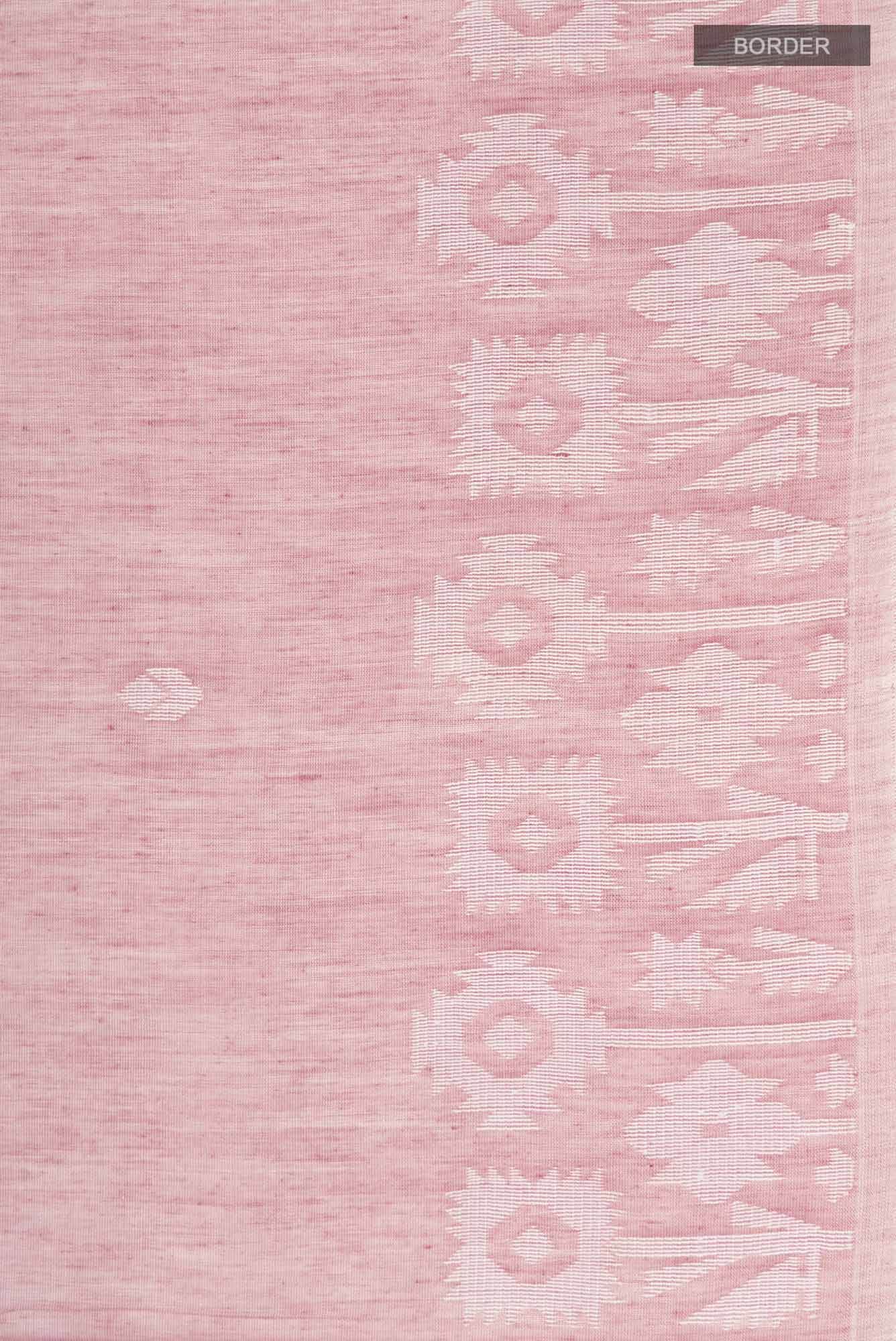 Paromita-Dusky Pink Bengal Cotton Saree