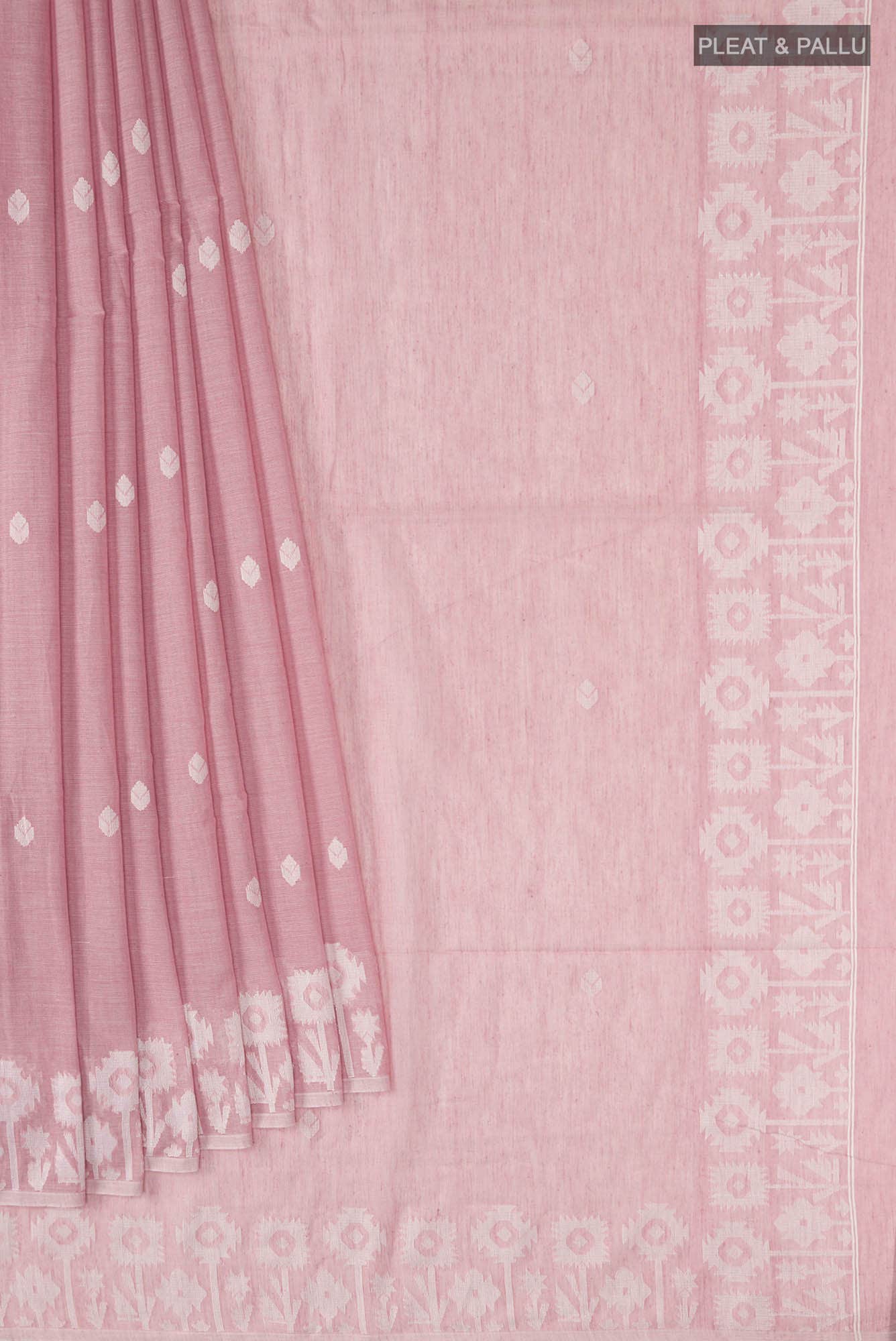 Paromita-Dusky Pink Bengal Cotton Saree