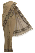 Paromita-Dark Beige Bengal Cotton Saree