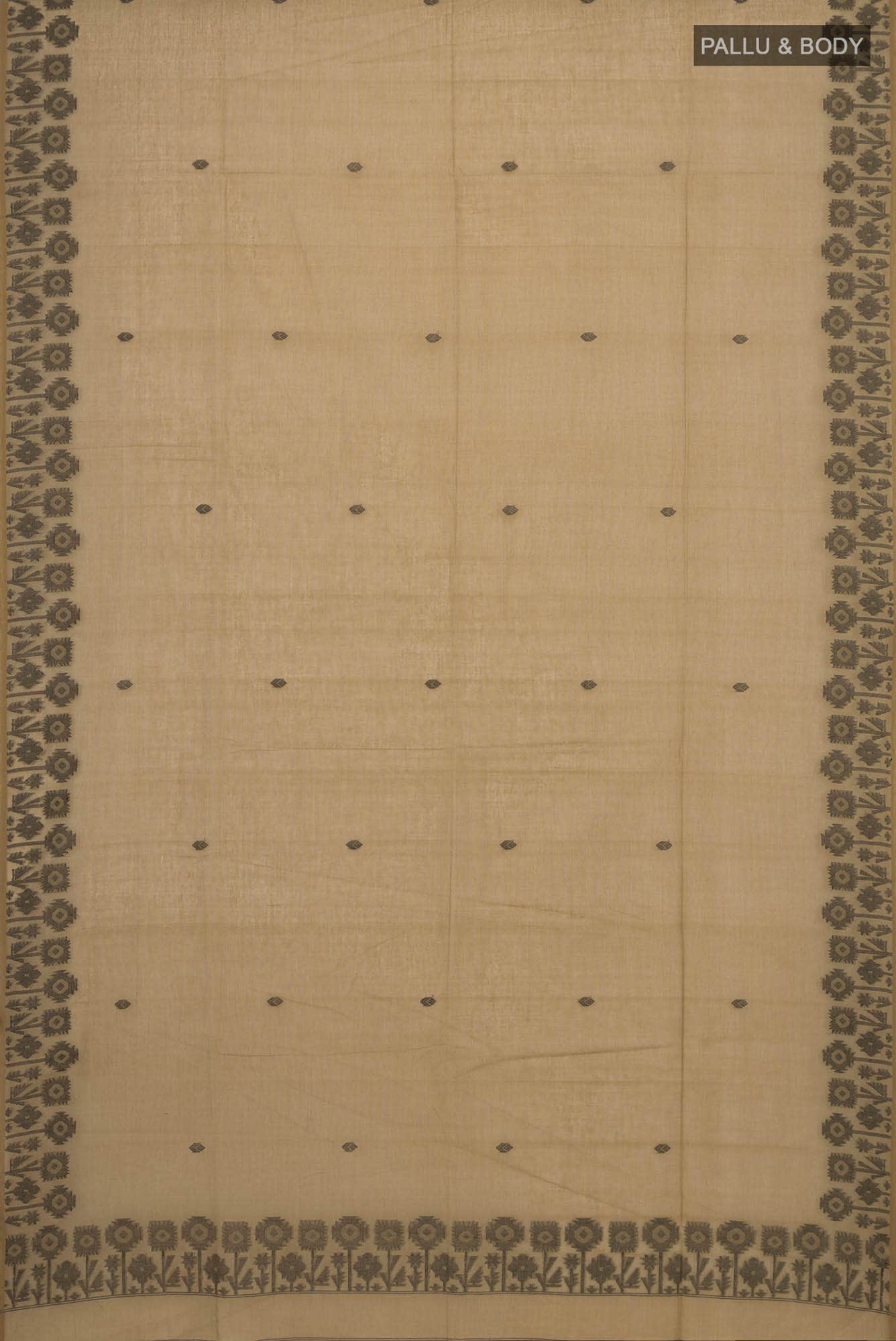 Paromita-Dark Beige Bengal Cotton Saree