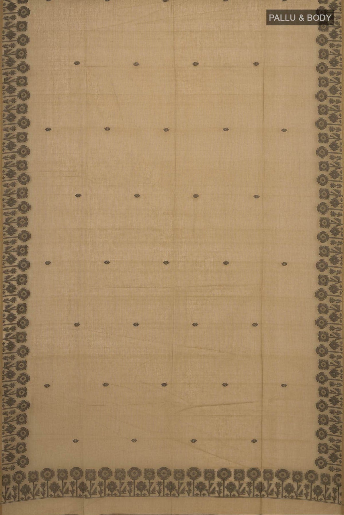 Paromita-Dark Beige Bengal Cotton Saree