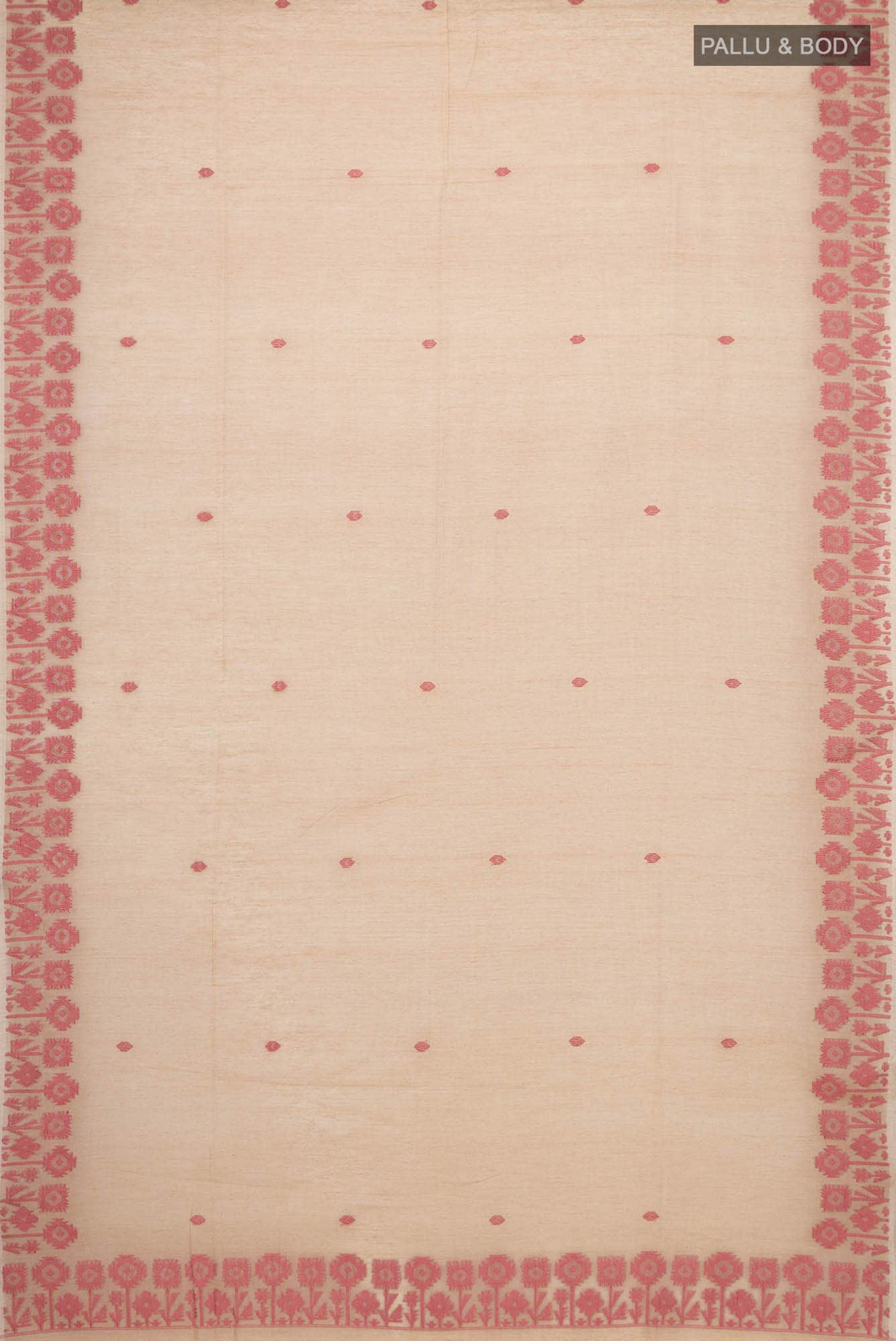 Paromita-Beige Bengal Cotton Saree