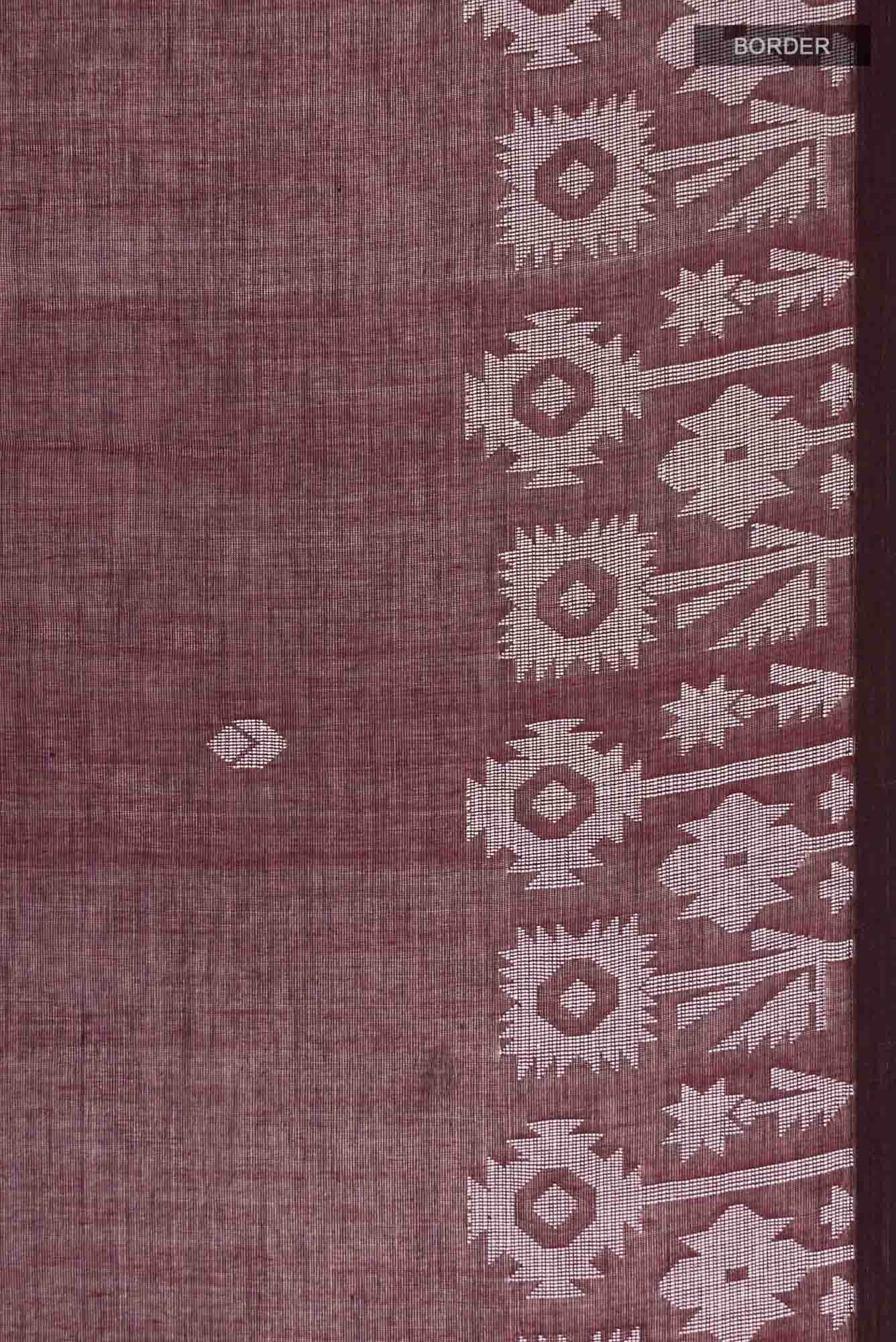 Paromita-Maroon Bengal Cotton Saree