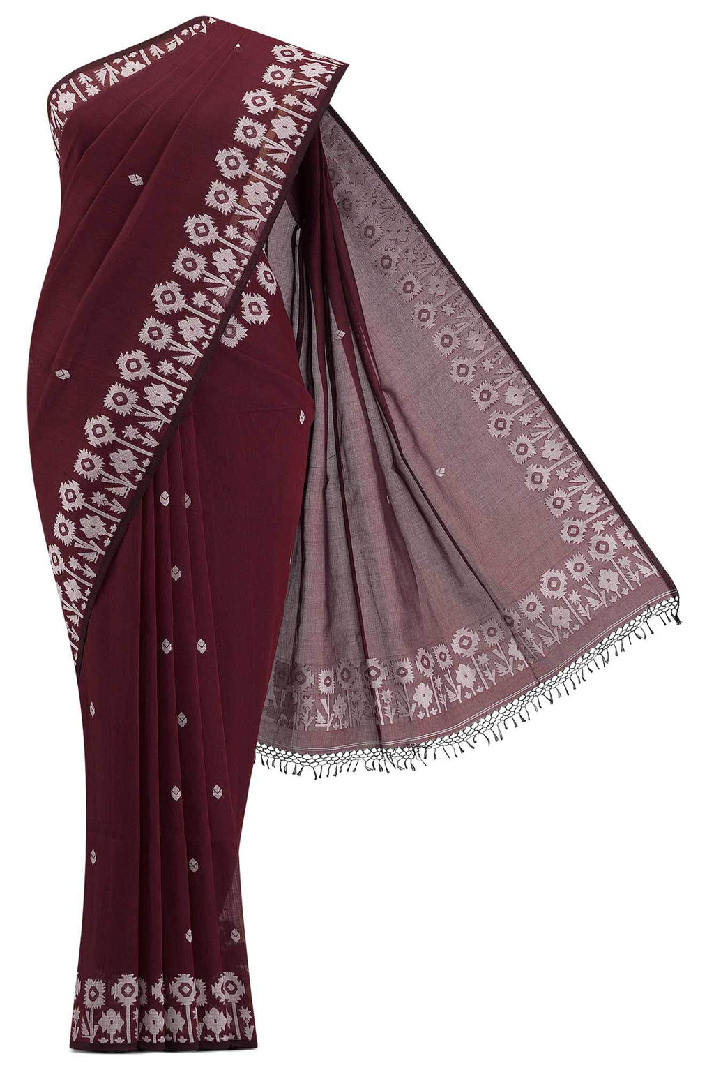 Paromita-Maroon Bengal Cotton Saree