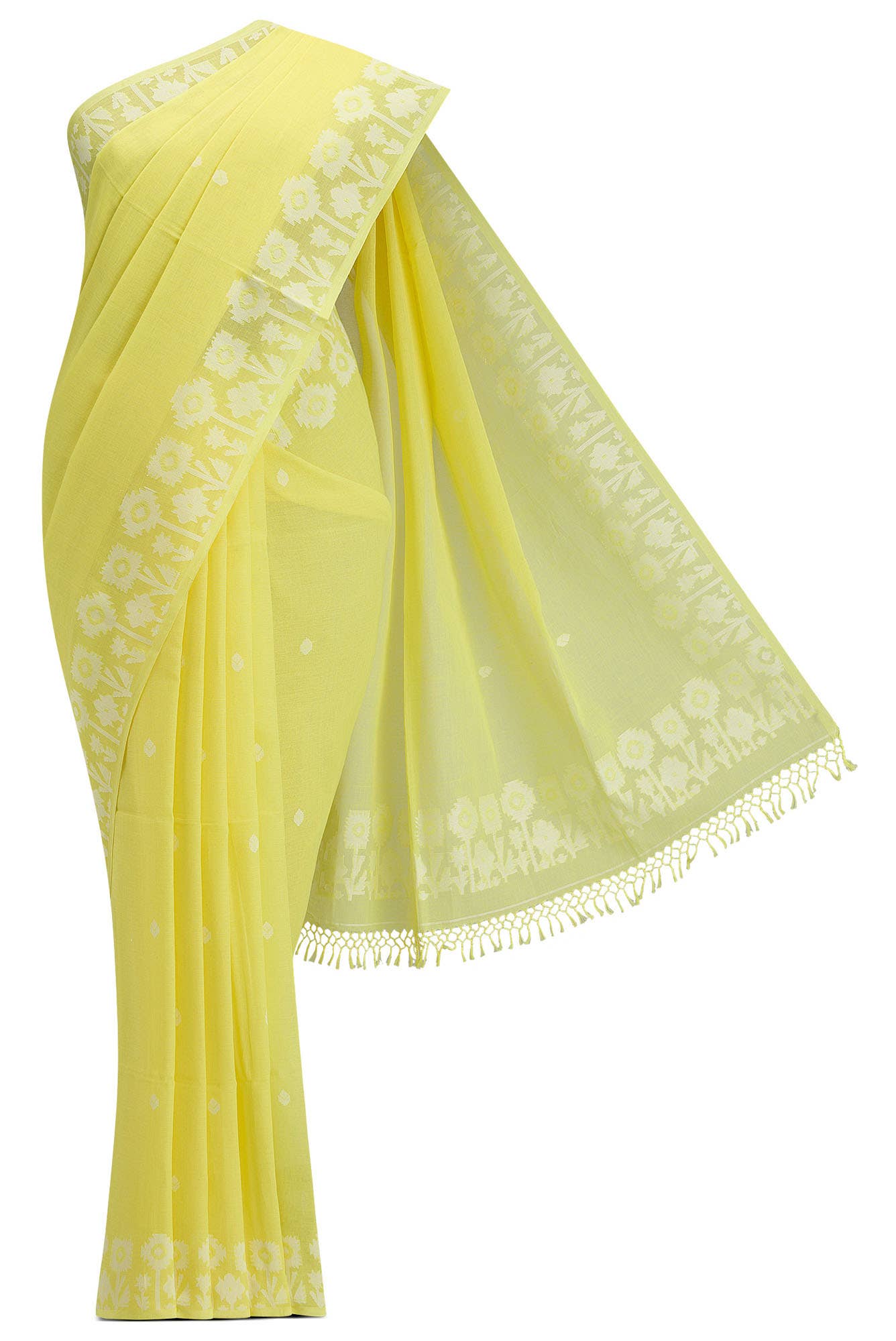 Paromita-Yellow Bengal Cotton Saree