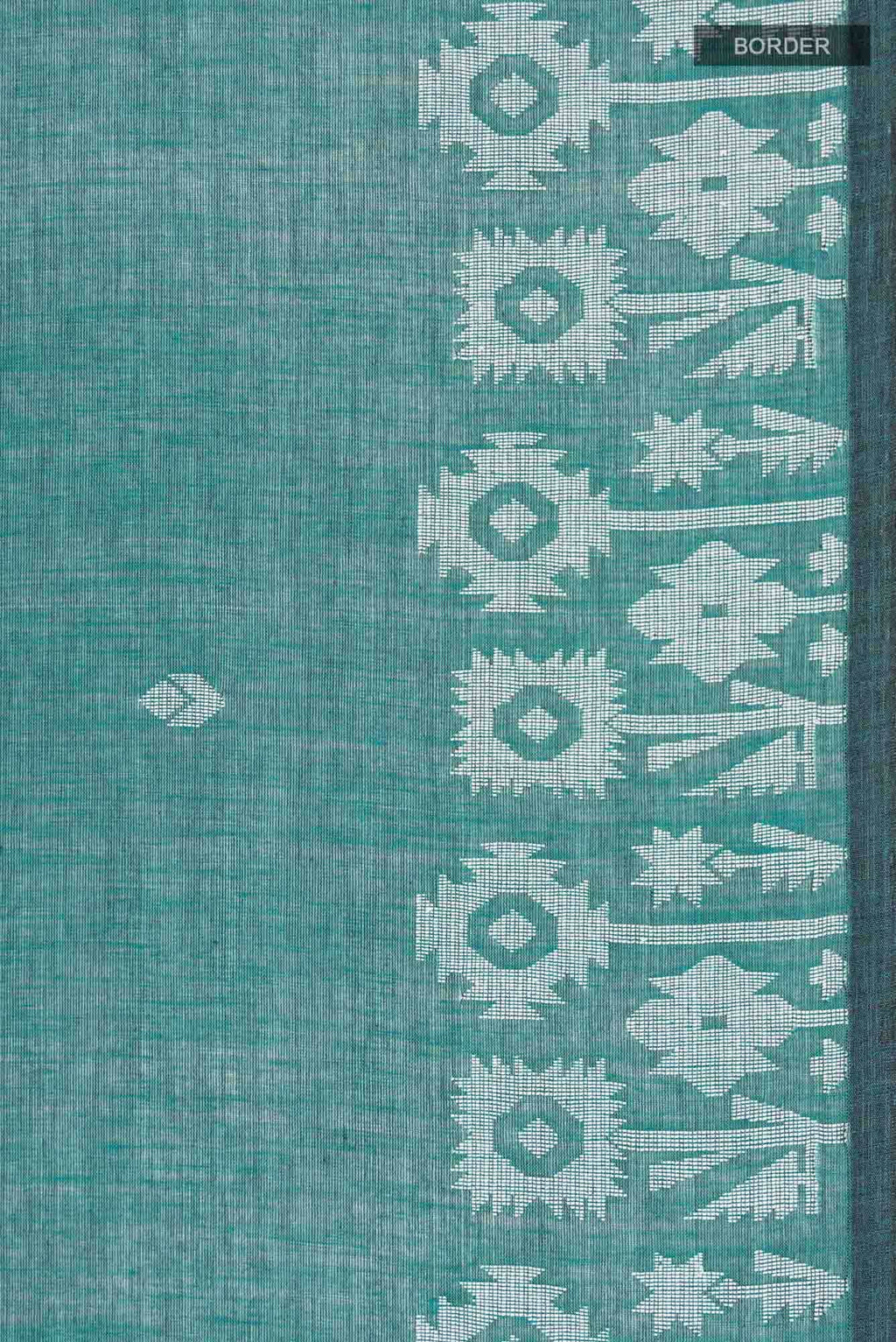 Paromita-Teal Green Bengal Cotton Saree
