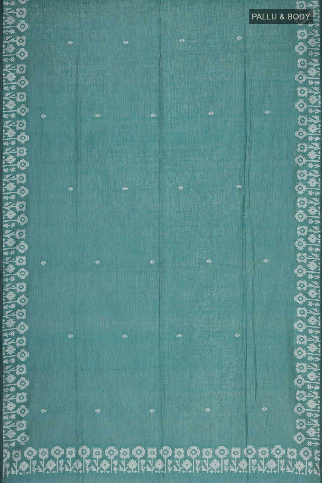 Paromita-Teal Green Bengal Cotton Saree