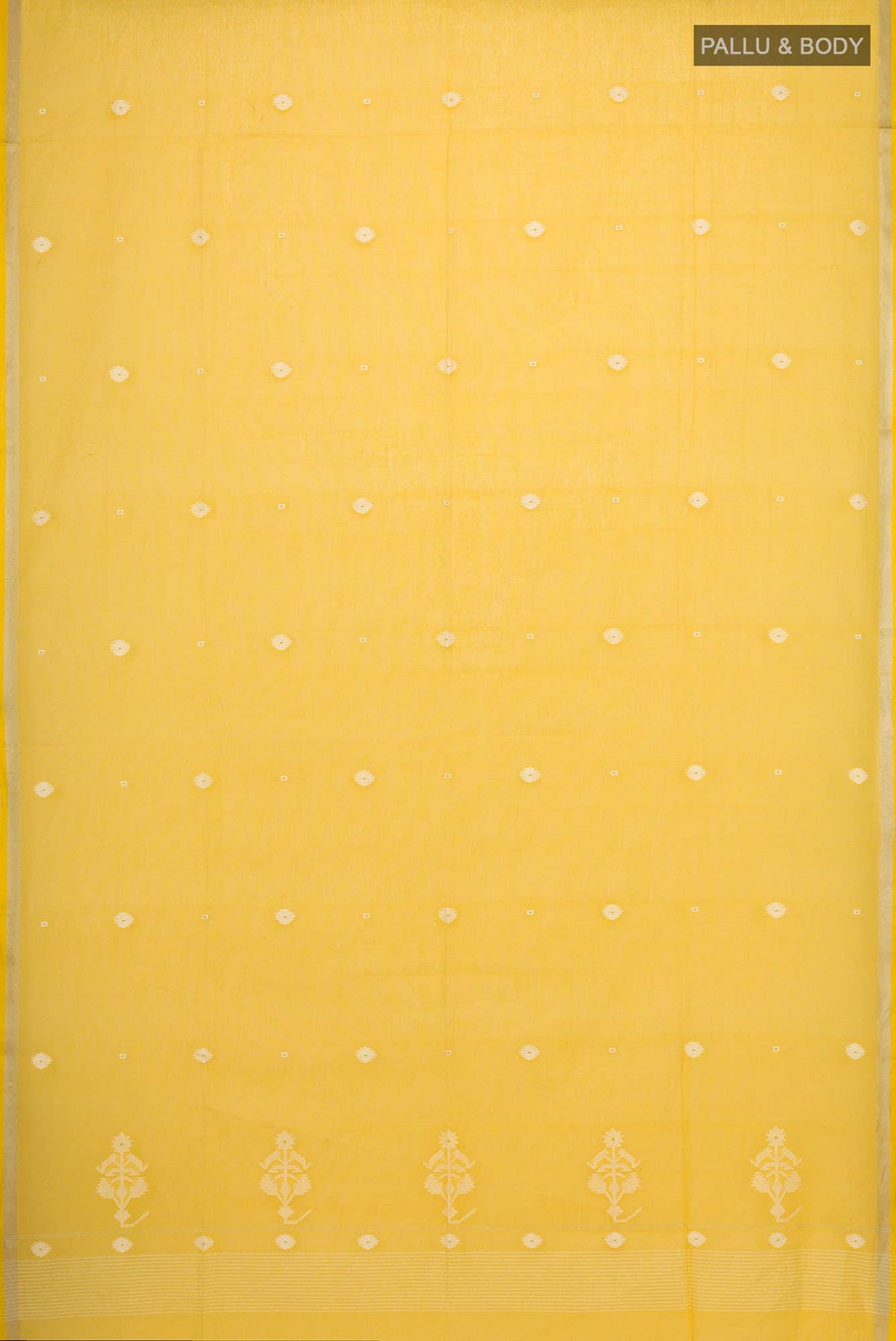 Damini- Mustard Yellow Bengal Cotton Saree