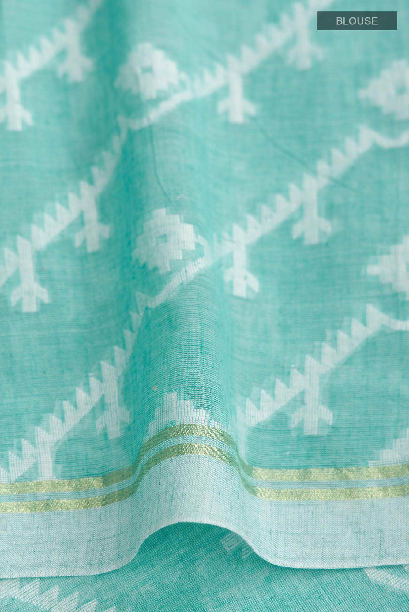 Bimala-Teal Green Bengal Cotton Saree