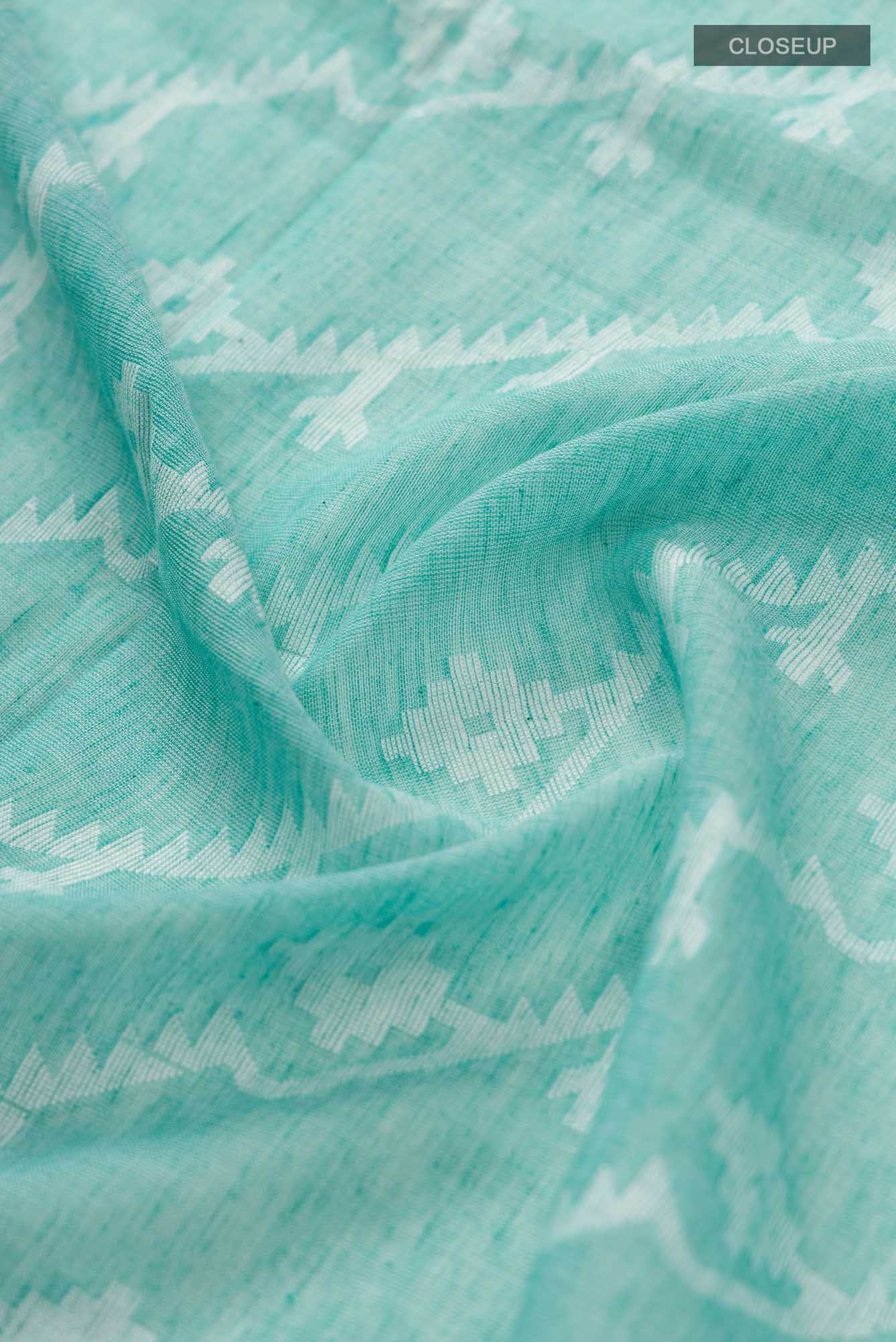 Bimala-Teal Green Bengal Cotton Saree
