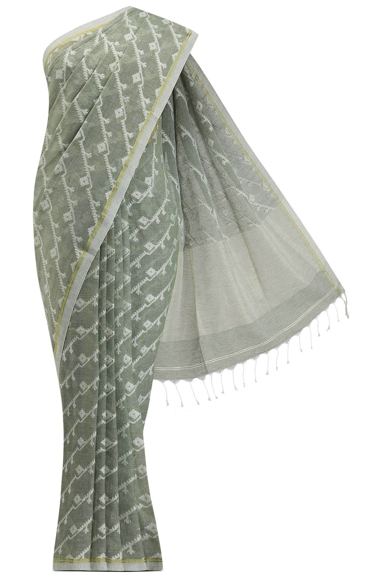 Bimala-Green Bengal Cotton Saree