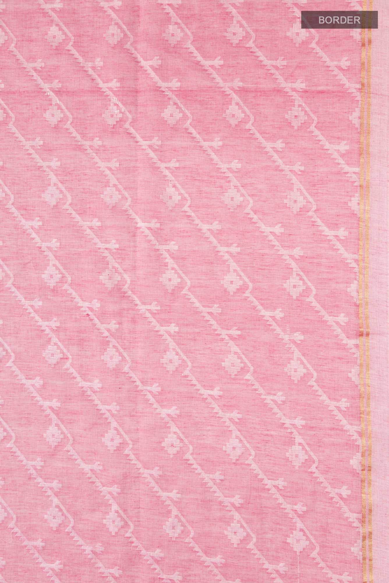 Bimala-Peach Bengal Cotton Saree