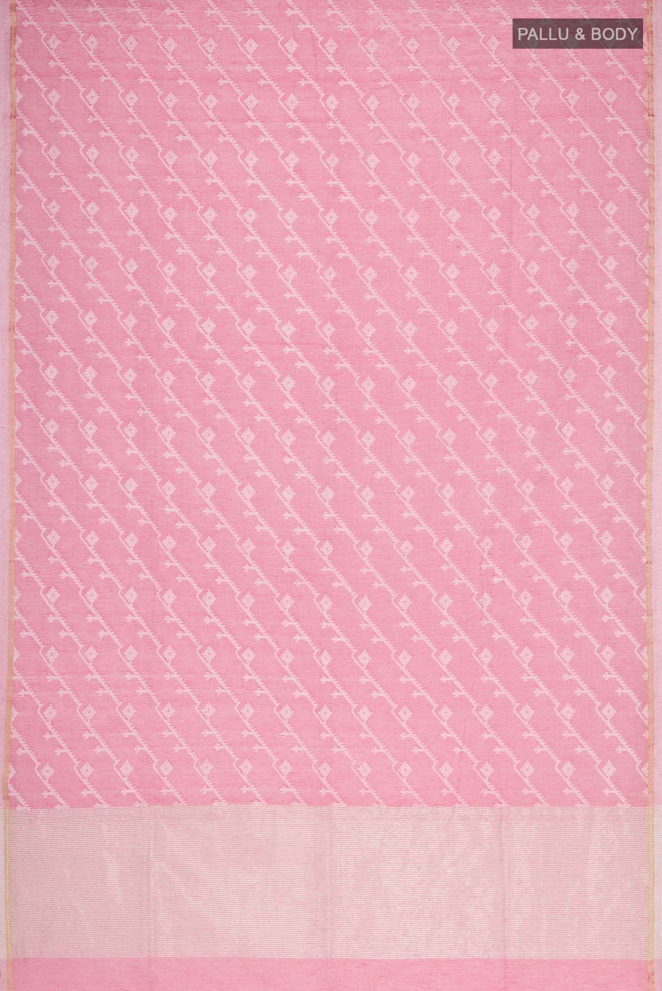 Bimala-Peach Bengal Cotton Saree