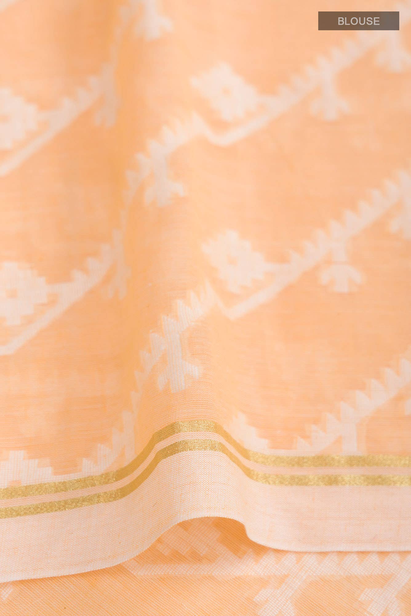 Bimala-Orange Bengal Cotton Saree