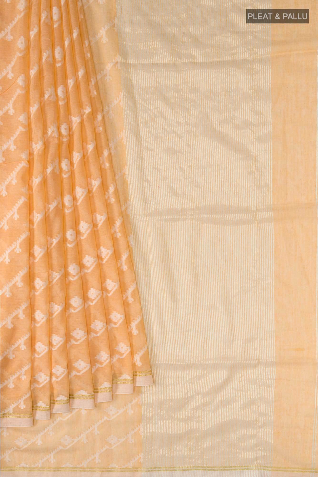 Bimala-Orange Bengal Cotton Saree