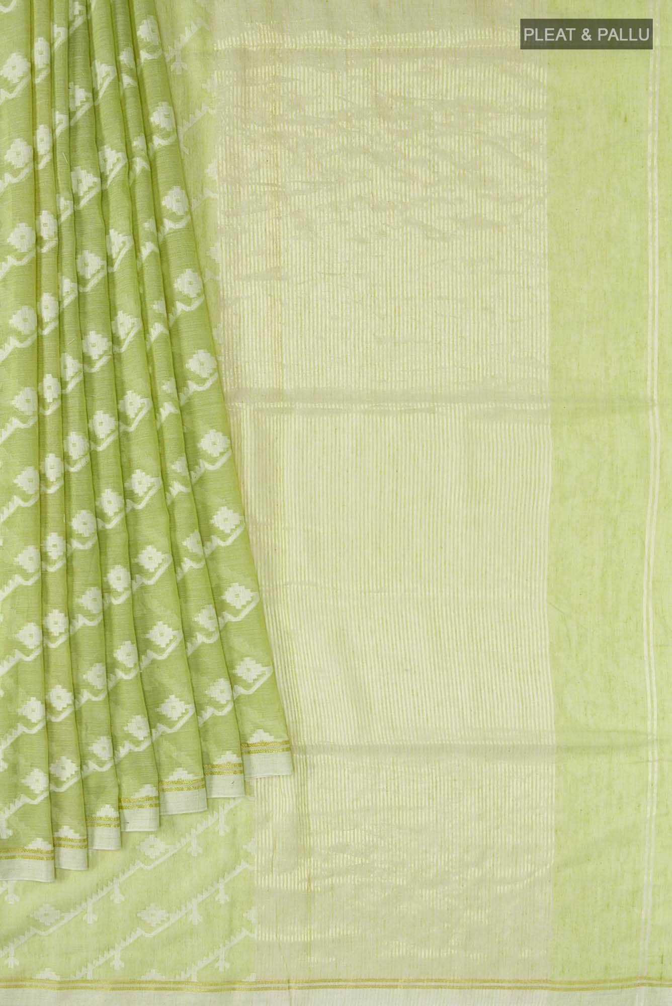 Bimala-Light Green Bengal Cotton Saree