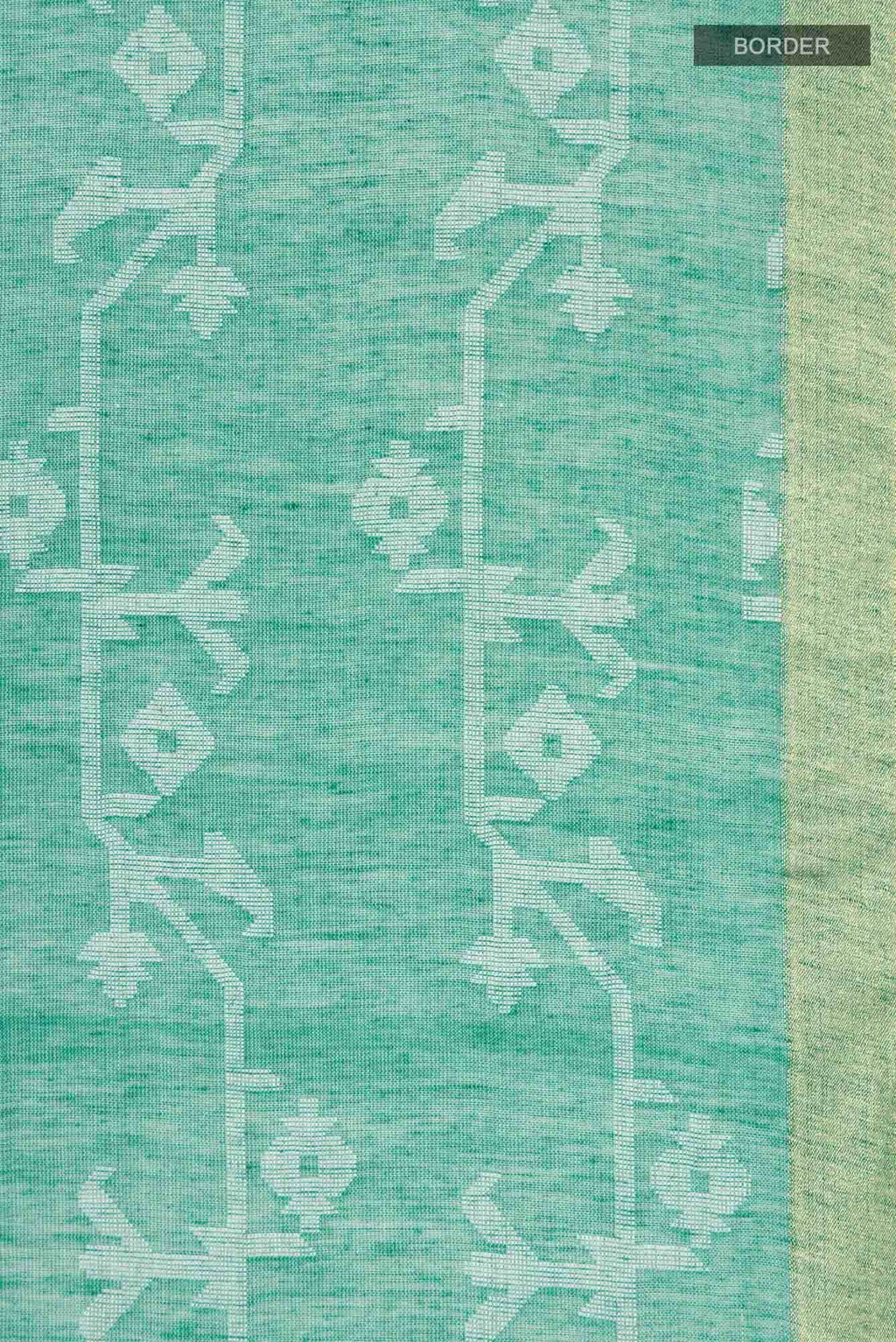 Kadambini-Teal Green Bengal Cotton Saree