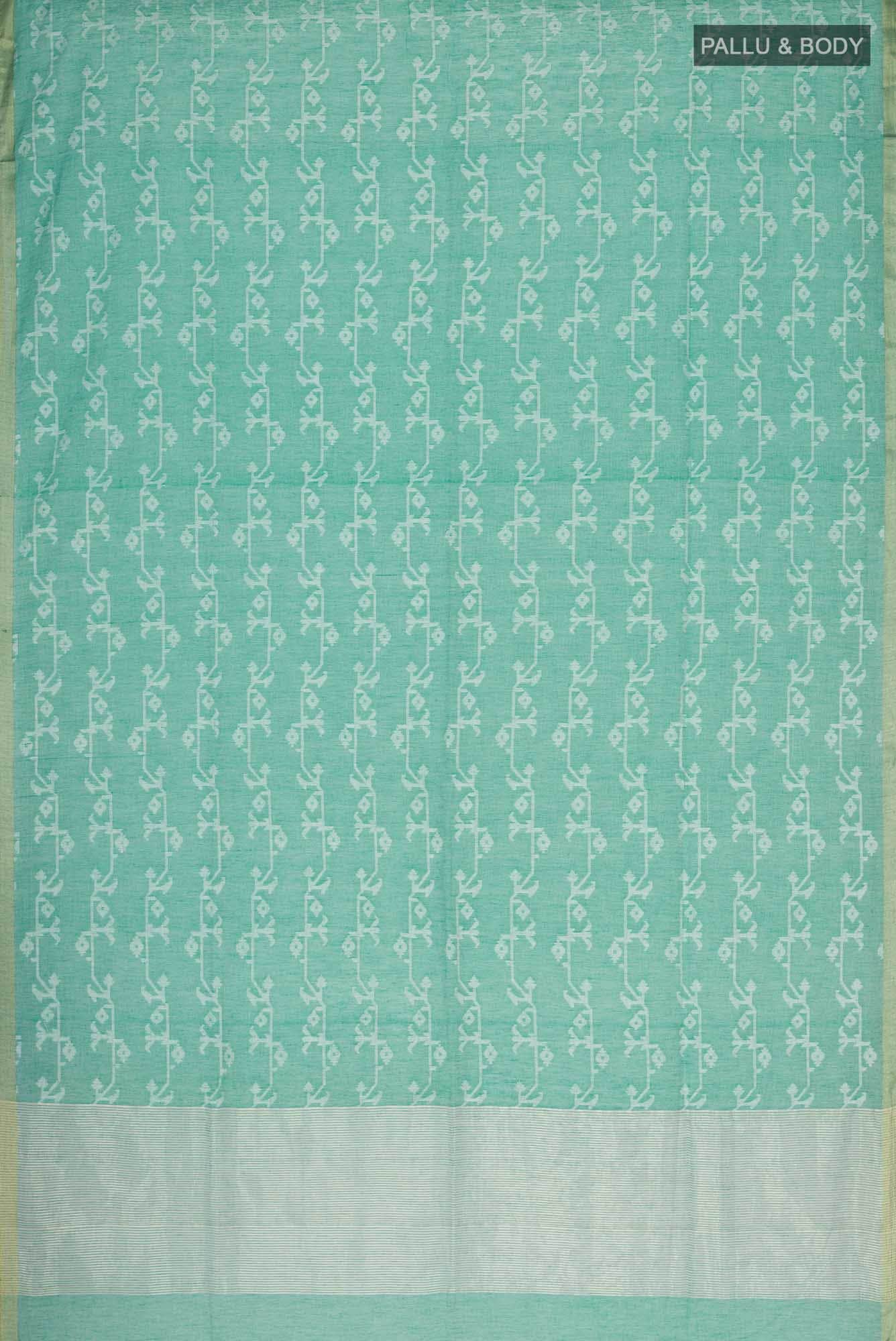 Kadambini-Teal Green Bengal Cotton Saree