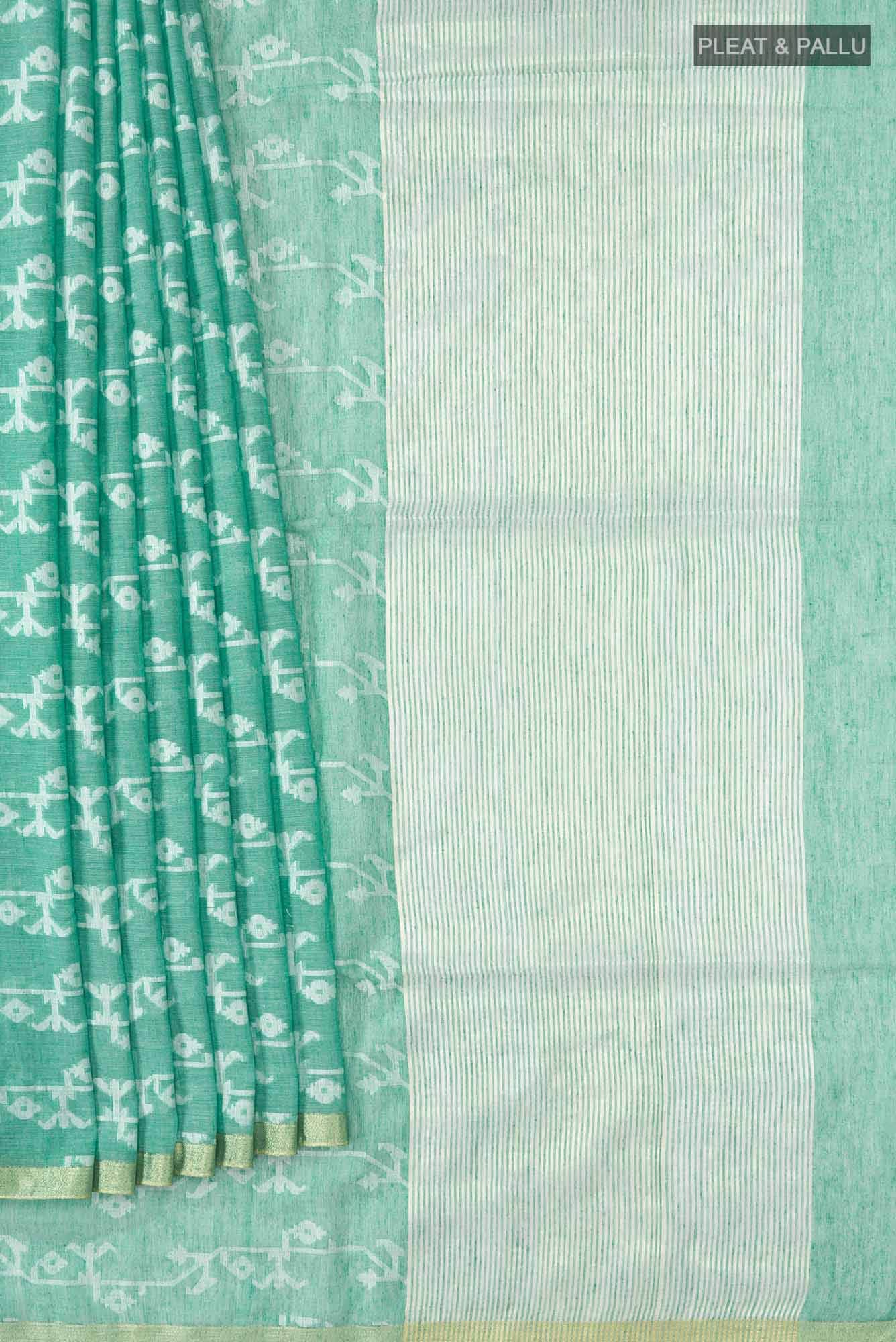 Kadambini-Teal Green Bengal Cotton Saree