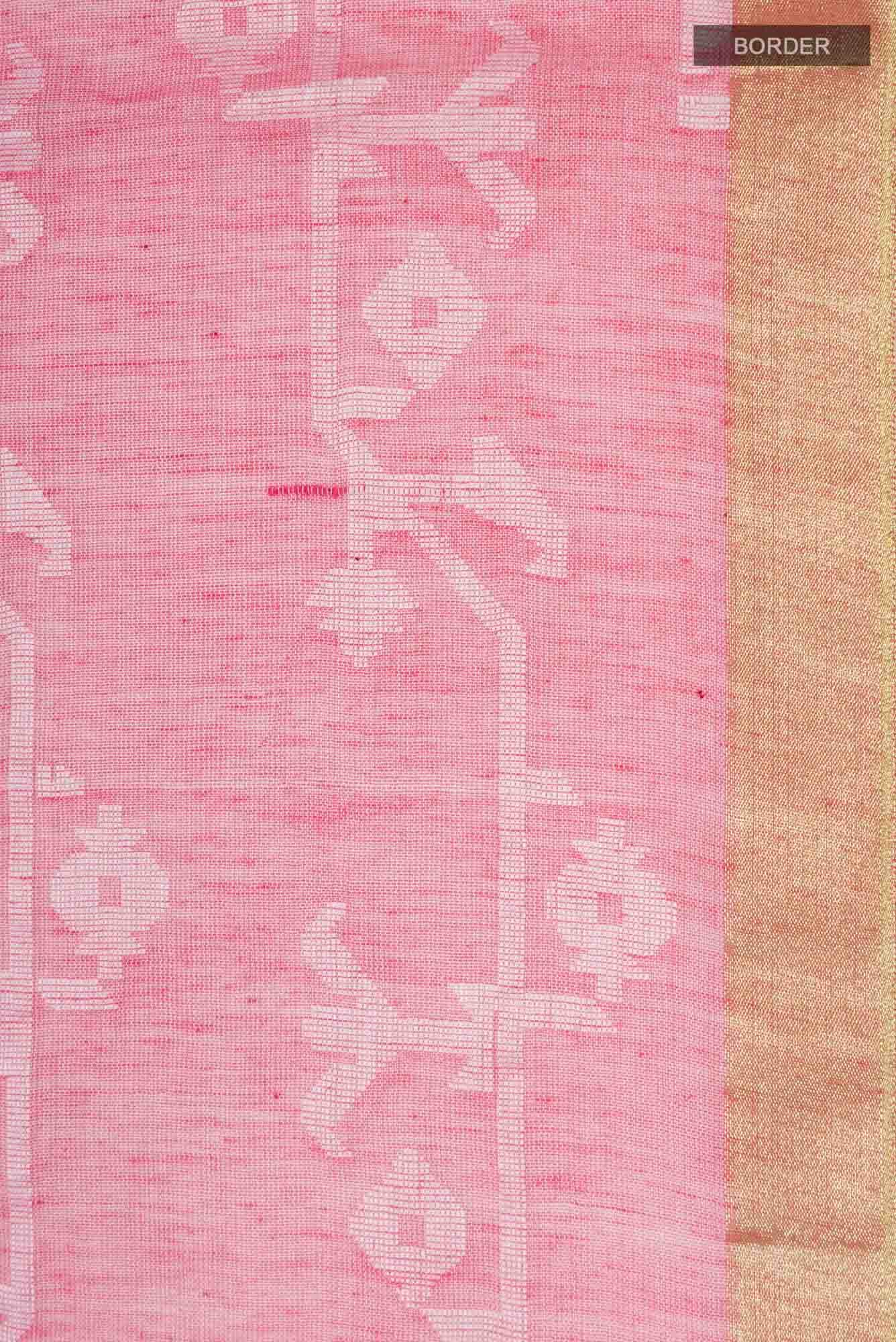 Kadambini-Peach Bengal Cotton Saree