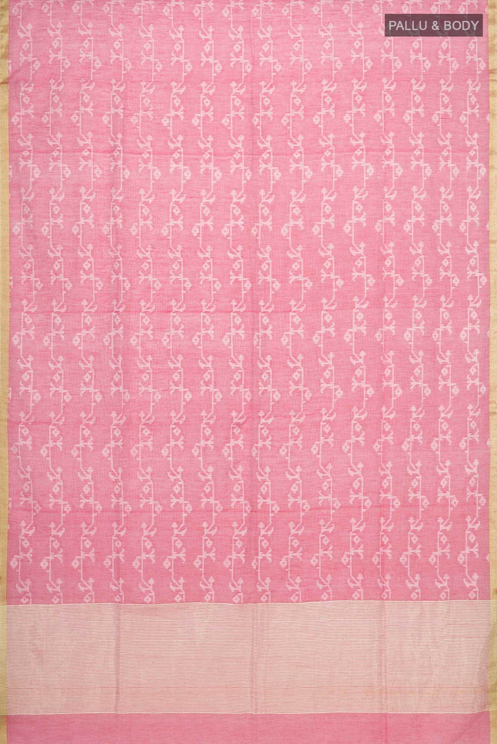 Kadambini-Peach Bengal Cotton Saree