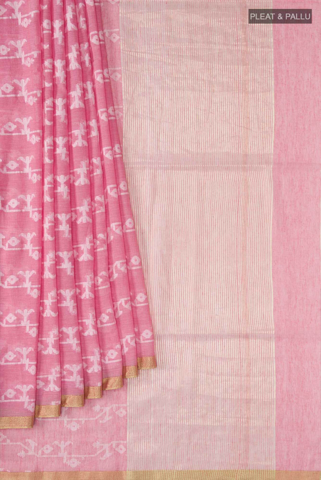 Kadambini-Peach Bengal Cotton Saree