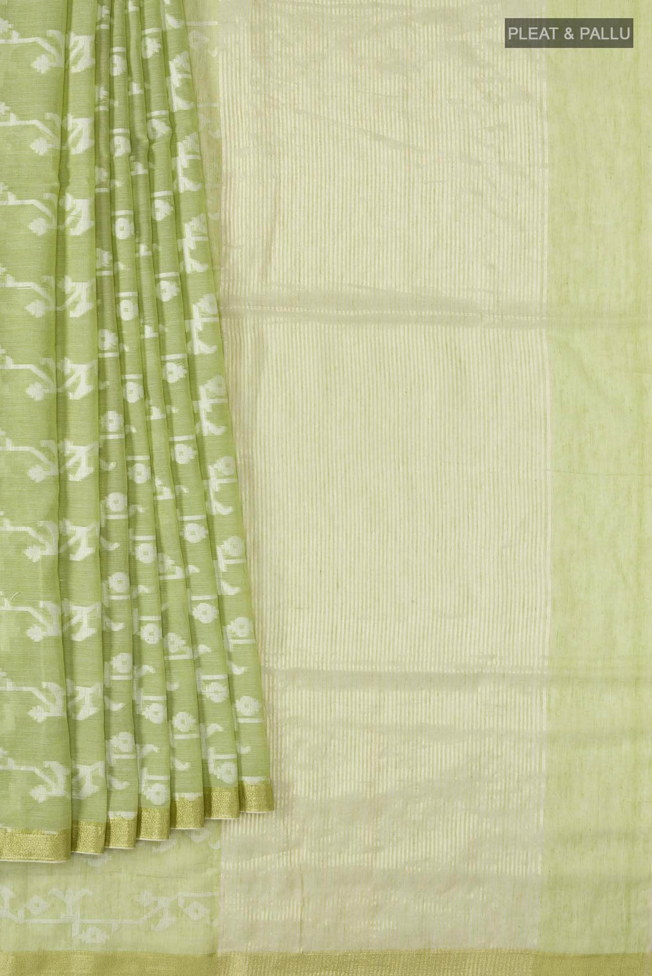 Kadambini-Light Green Bengal Cotton Saree