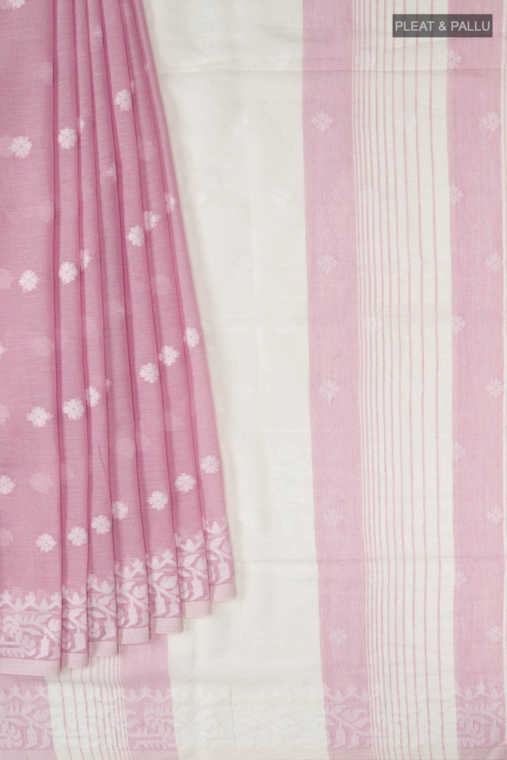 Aarna-Pink Bengal Cotton Saree
