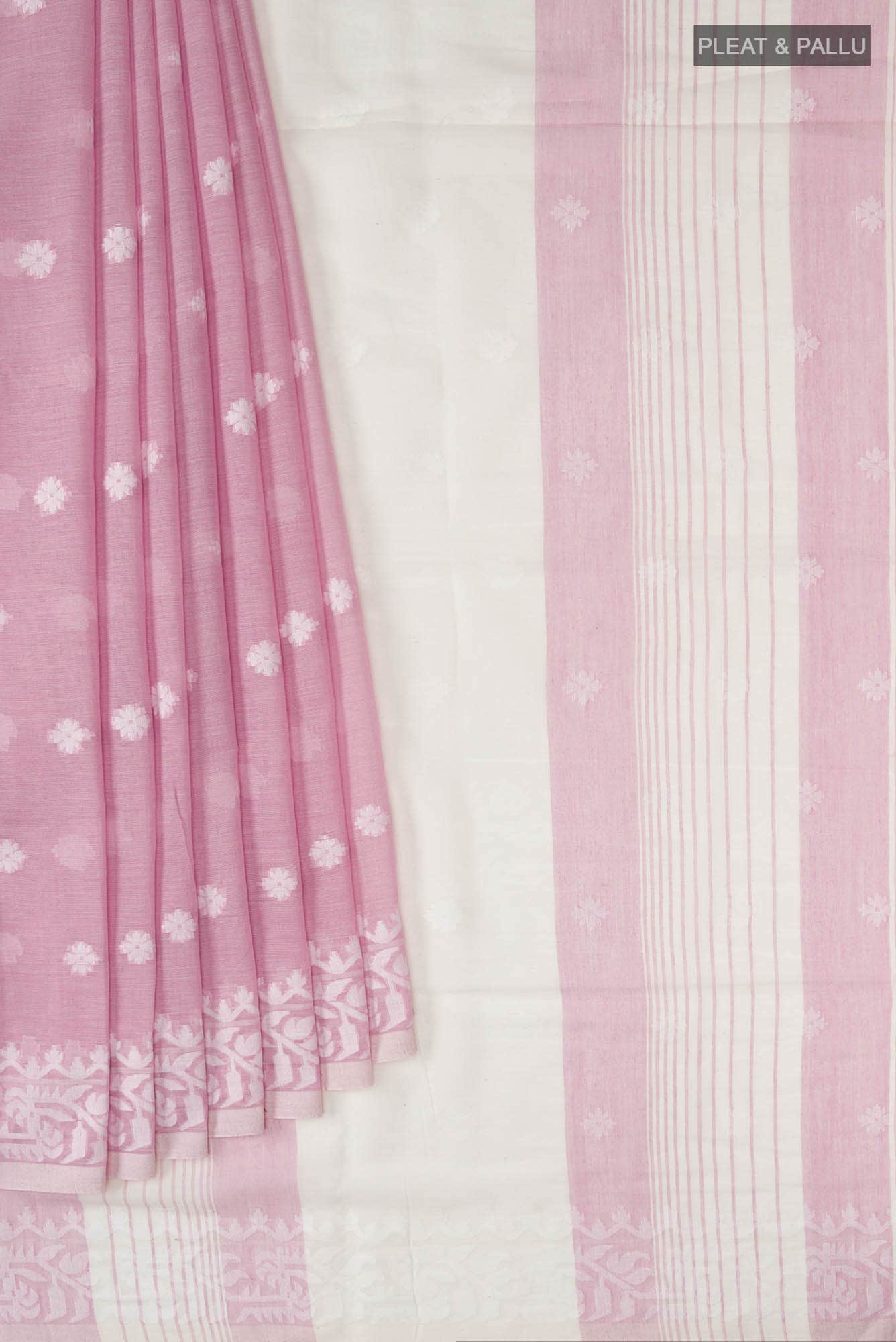 Aarna-Pink Bengal Cotton Saree