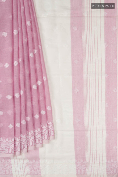 Aarna-Pink Bengal Cotton Saree