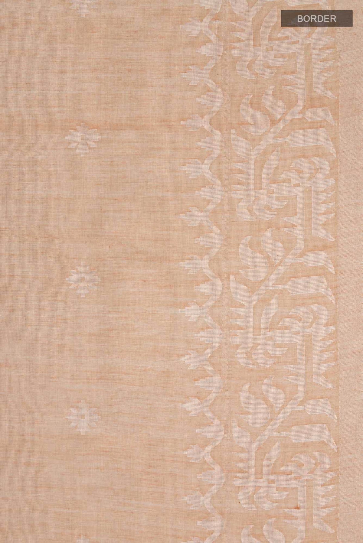 Aarna-Peach Bengal Cotton Saree