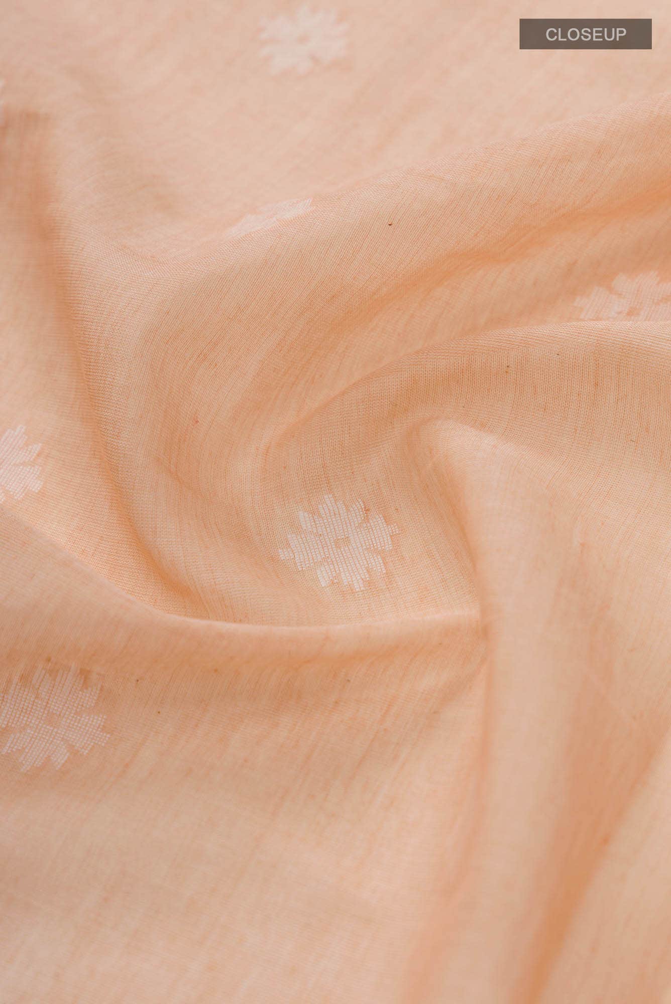 Aarna-Peach Bengal Cotton Saree
