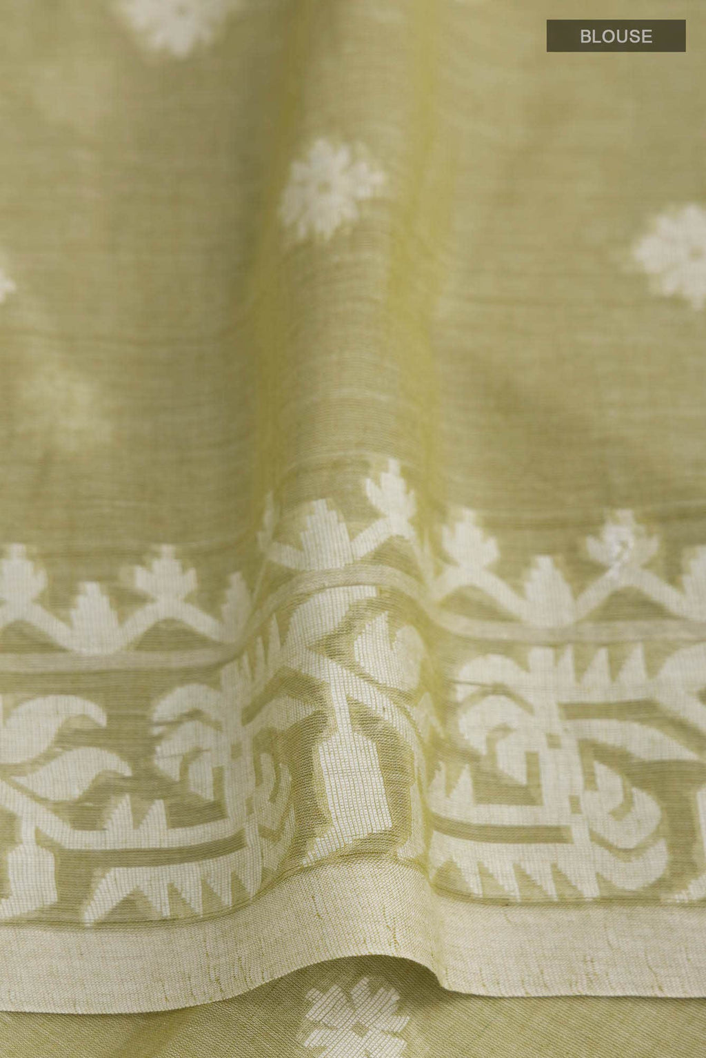 Aarna-Olive Green Bengal Cotton Saree
