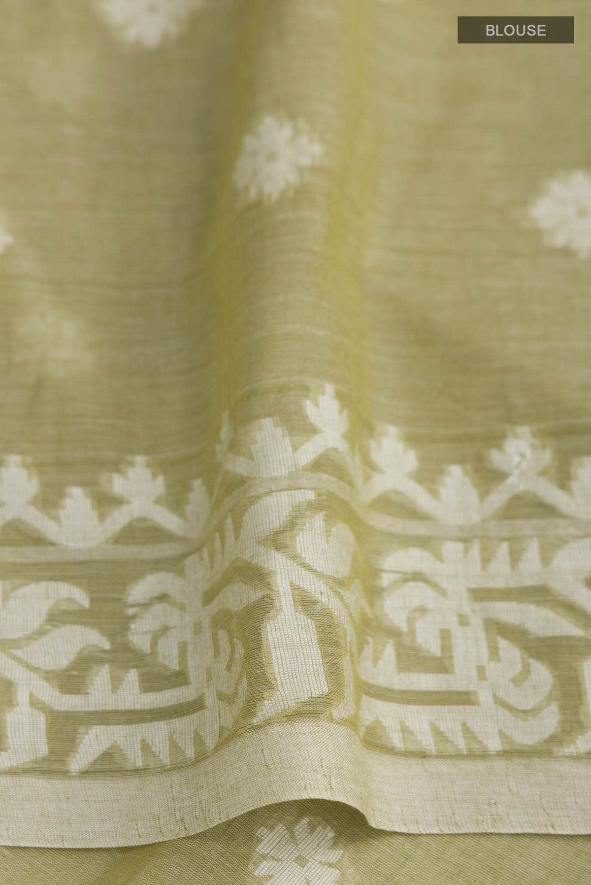 Aarna-Olive Green Bengal Cotton Saree
