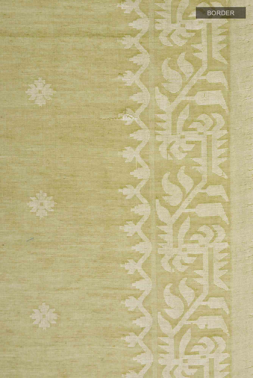 Aarna-Olive Green Bengal Cotton Saree