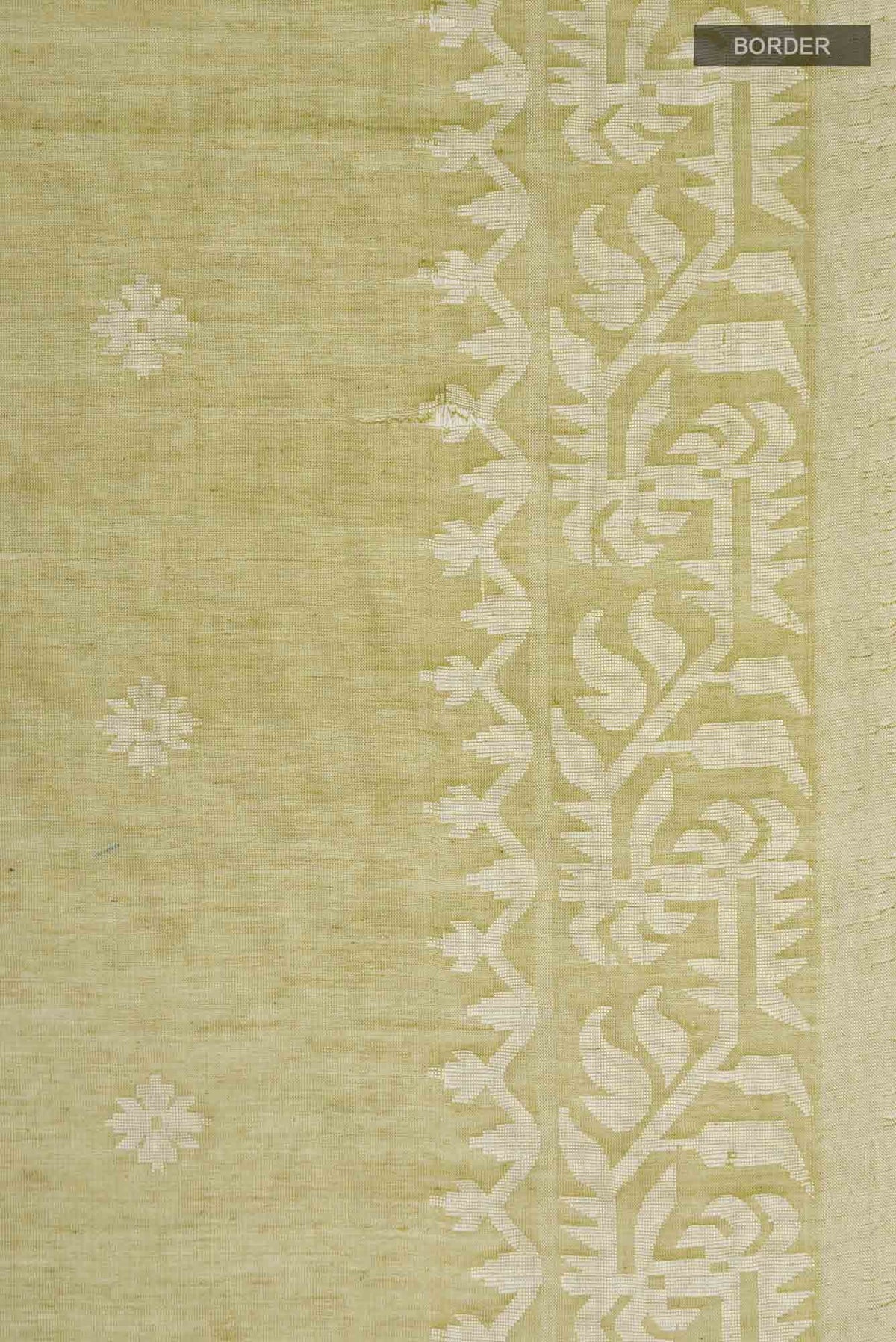 Aarna-Olive Green Bengal Cotton Saree
