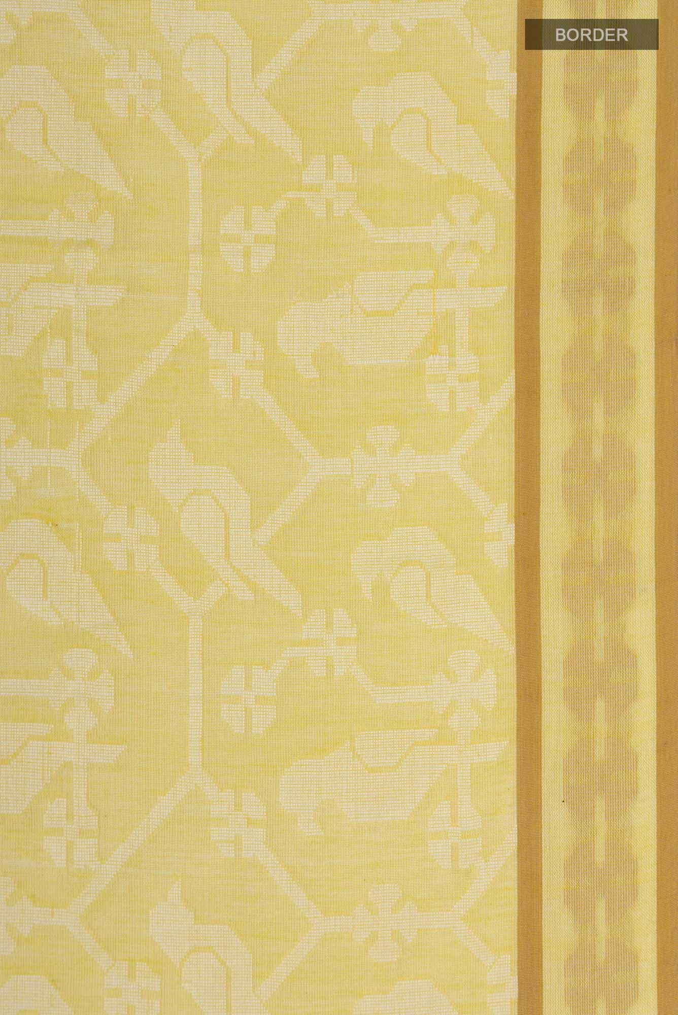 Mrinmayi-Yellow Bengal Cotton Saree