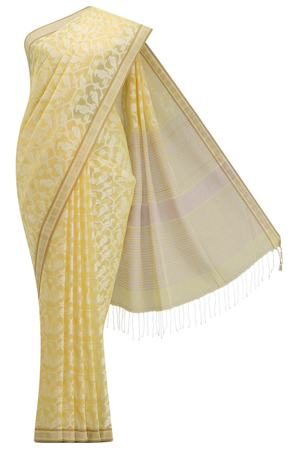 Mrinmayi-Yellow Bengal Cotton Saree