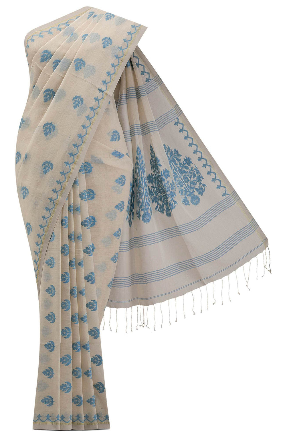 Neera-Beige Bengal Cotton Saree