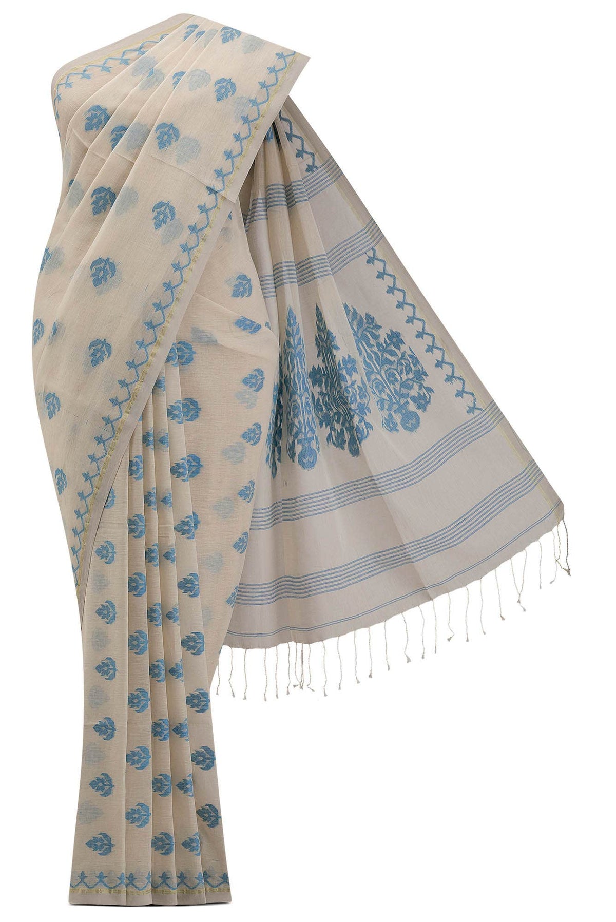 Neera-Beige Bengal Cotton Saree