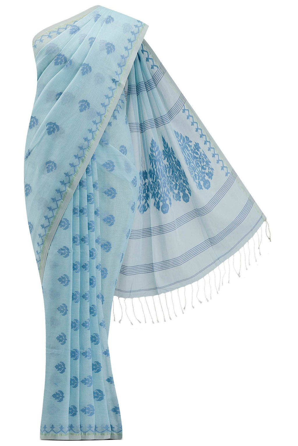 Neera-Blue Bengal Cotton Saree