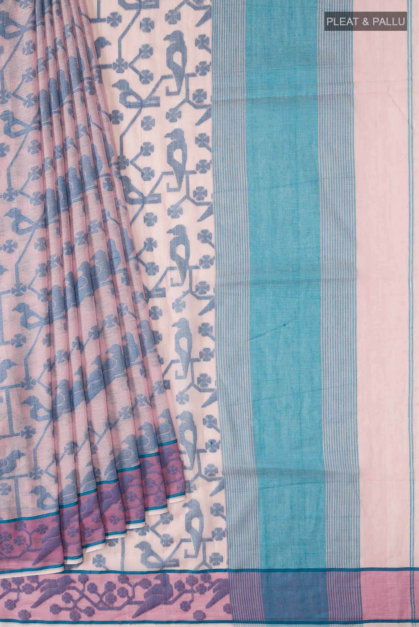 Jamini-Pink Bengal Cotton Saree