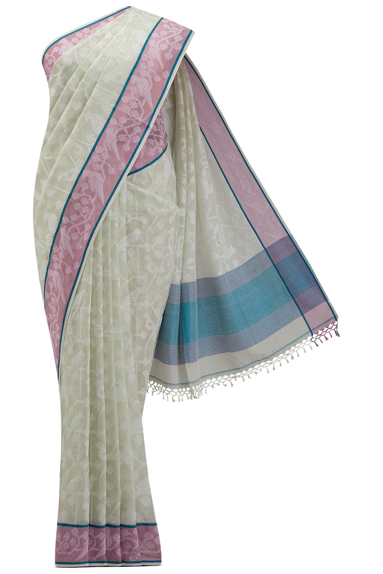 Jamini-Sage Green Bengal Cotton Saree