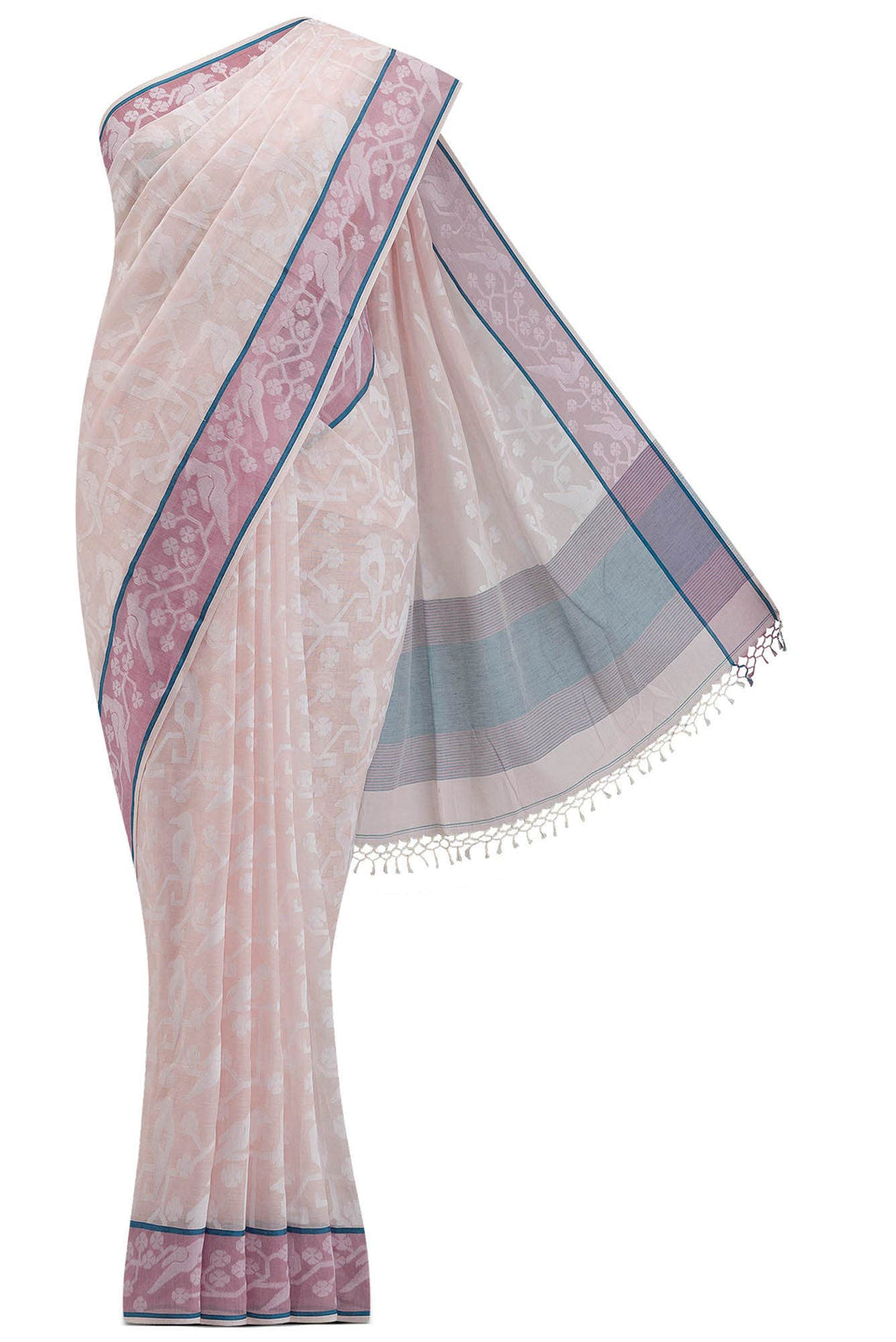 Jamini-Light Pink Bengal Cotton Saree