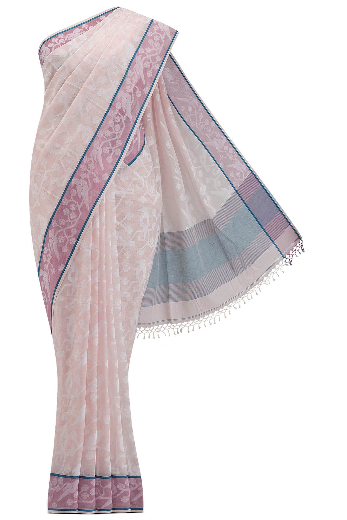 Jamini-Light Pink Bengal Cotton Saree