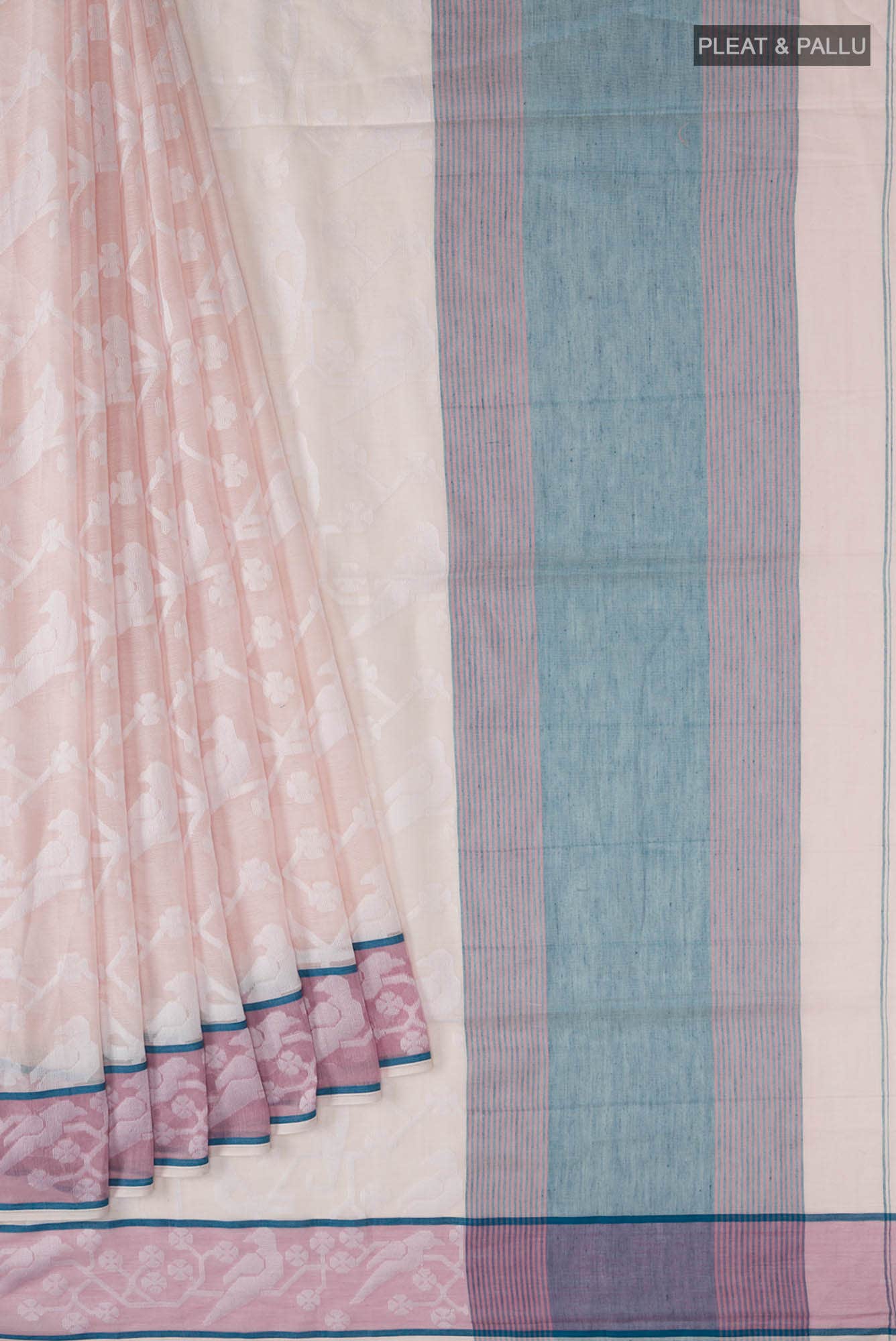 Jamini-Light Pink Bengal Cotton Saree