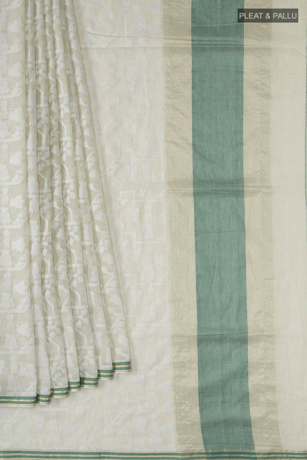 Binodini-Sage Green Bengal Cotton Saree