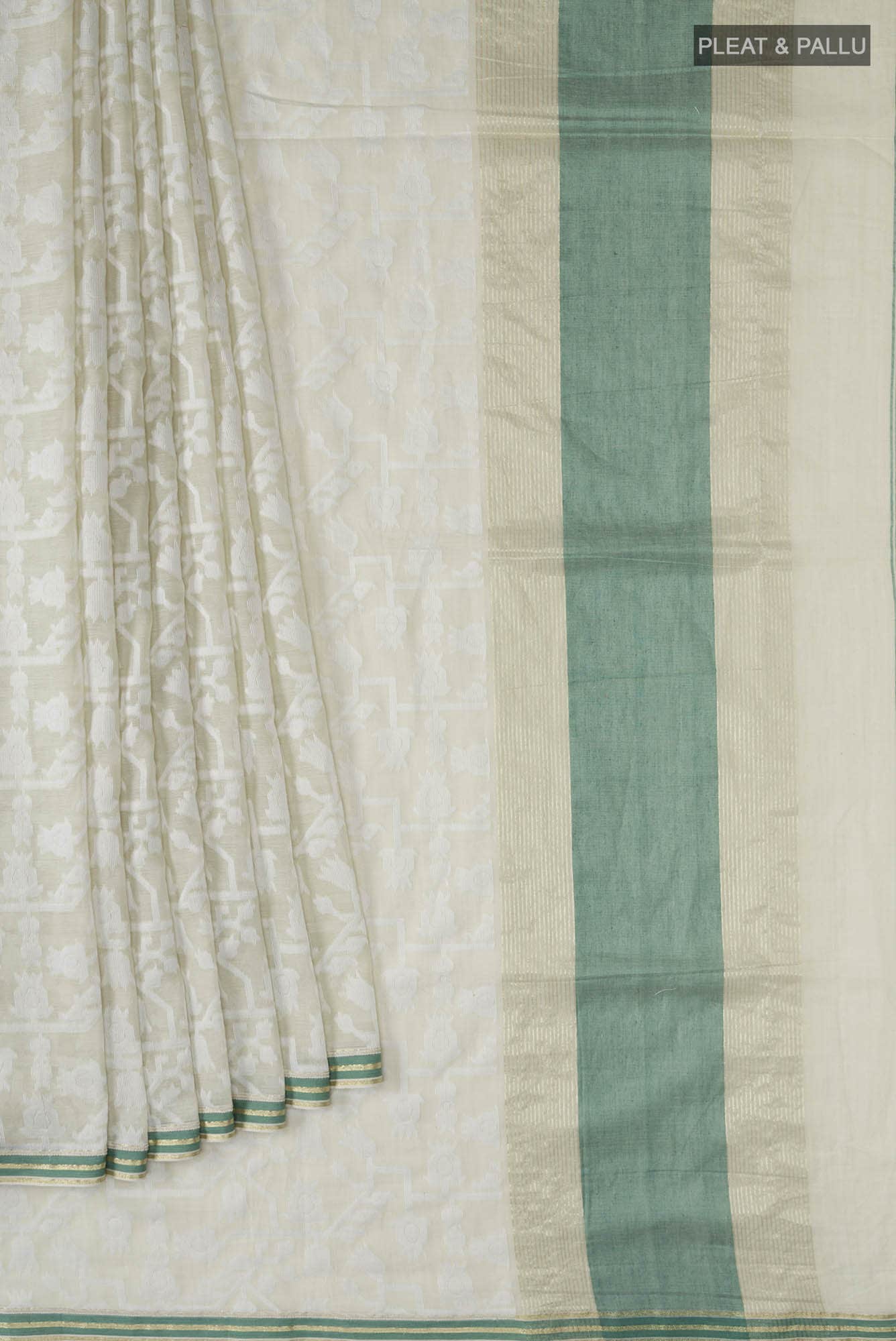 Binodini-Sage Green Bengal Cotton Saree