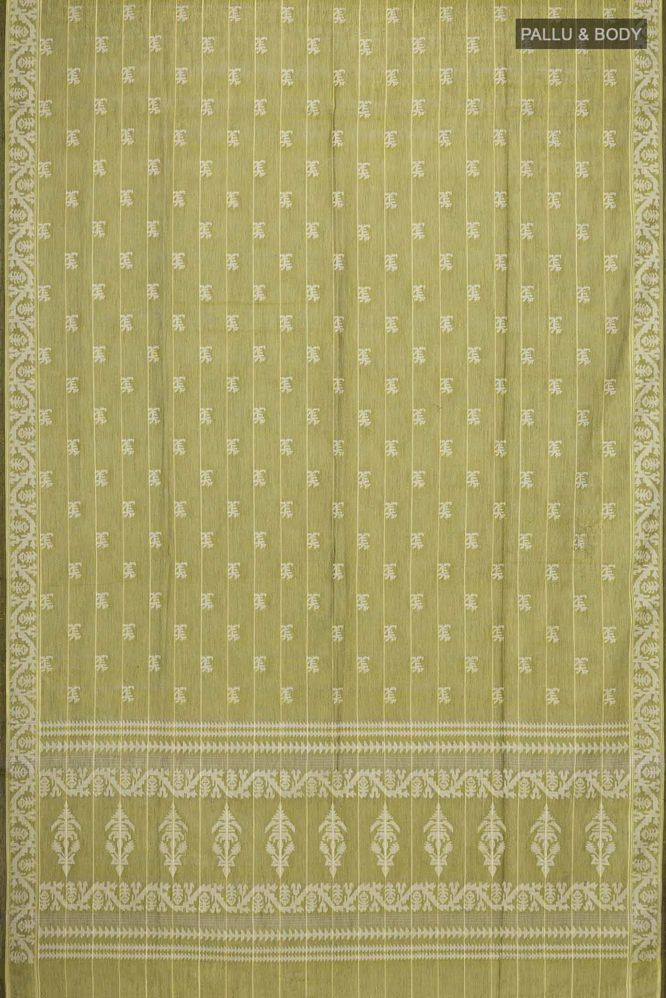 Anamika-Olive Green Bengal Cotton Saree