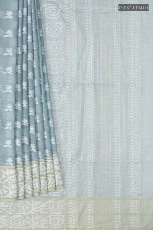 Aradhana-Grey Bengal Cotton Saree